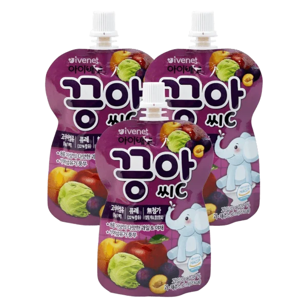 Combo 3 Nước ép trái cây Ivenet Puree C (táo, lê, mận, bắp cải) 80ml