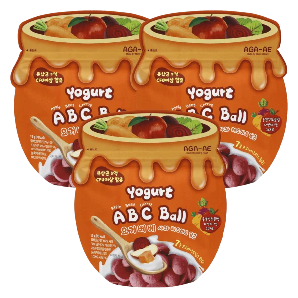 Combo 3 snack sữa chua sấy khô AGA-AE vị táo, củ dền, cà rốt (20g)