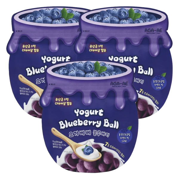 Combo 3 Snack sữa chua sấy khô AGA-AE vị việt quất (20g)