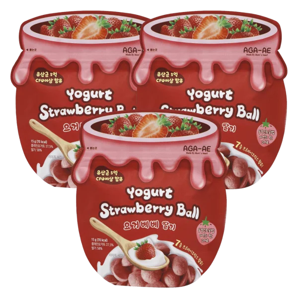 Combo 3 snack sữa chua sấy khô AGA-AE vị dâu (20g)