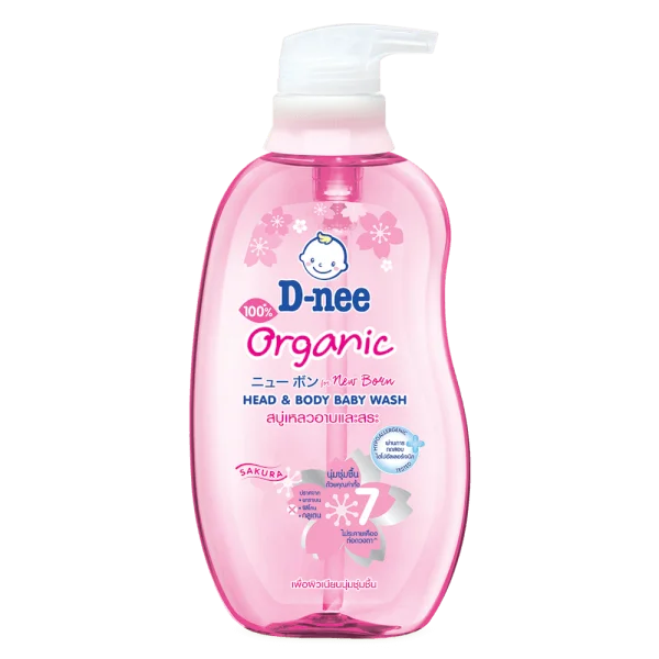 Tắm gội toàn thân em bé Baby D-nee Hồng Organic