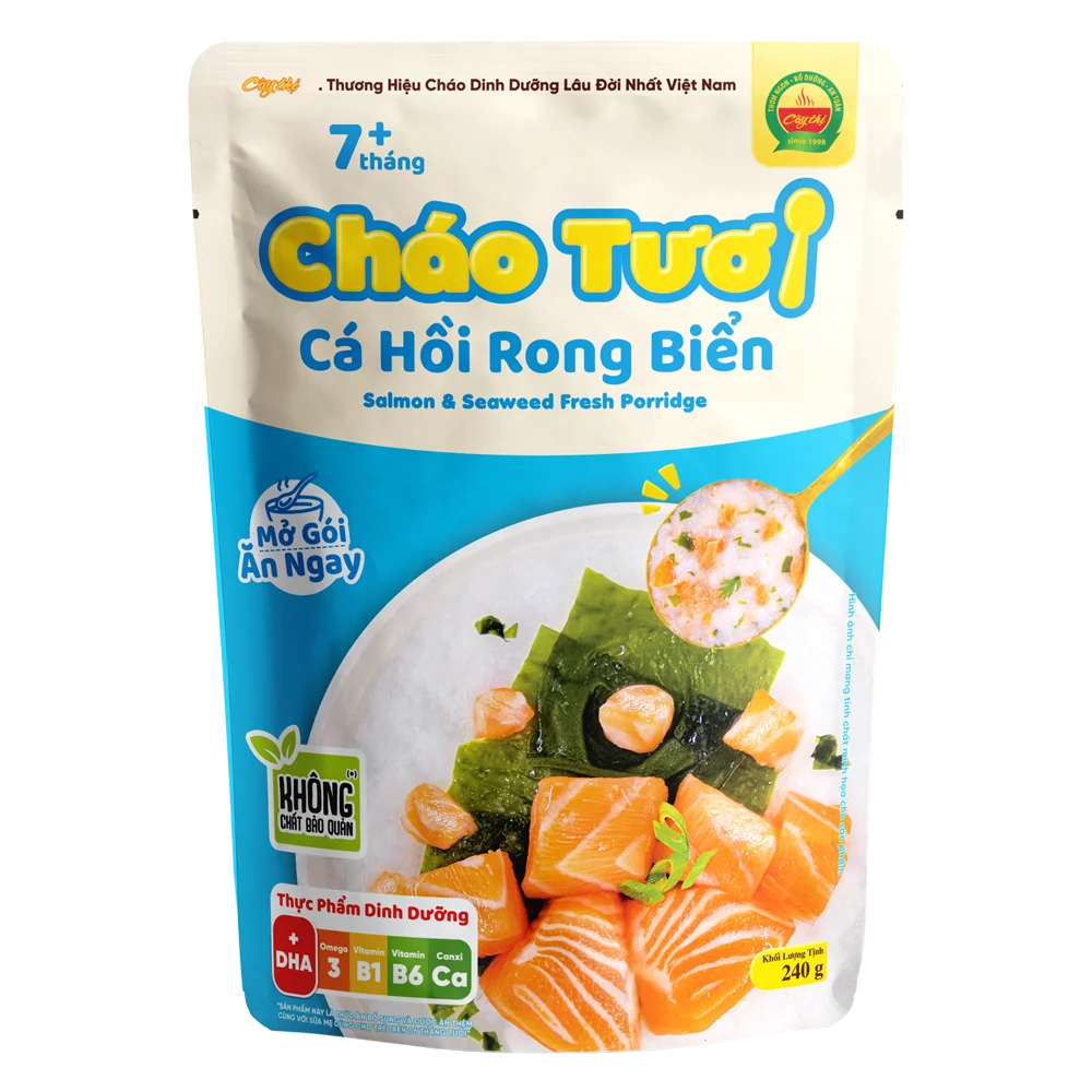 Cháo tươi cá hồi rong biển