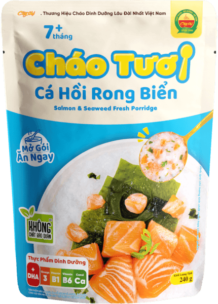 Cháo tươi cá hồi rong biển – Migen Search Kids & Pharmacy