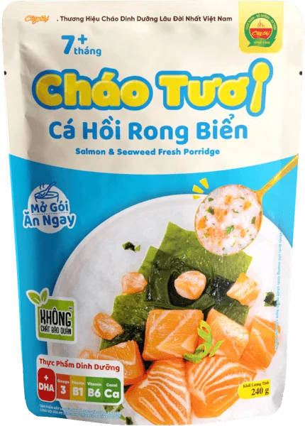 Cháo tươi cá hồi rong biển