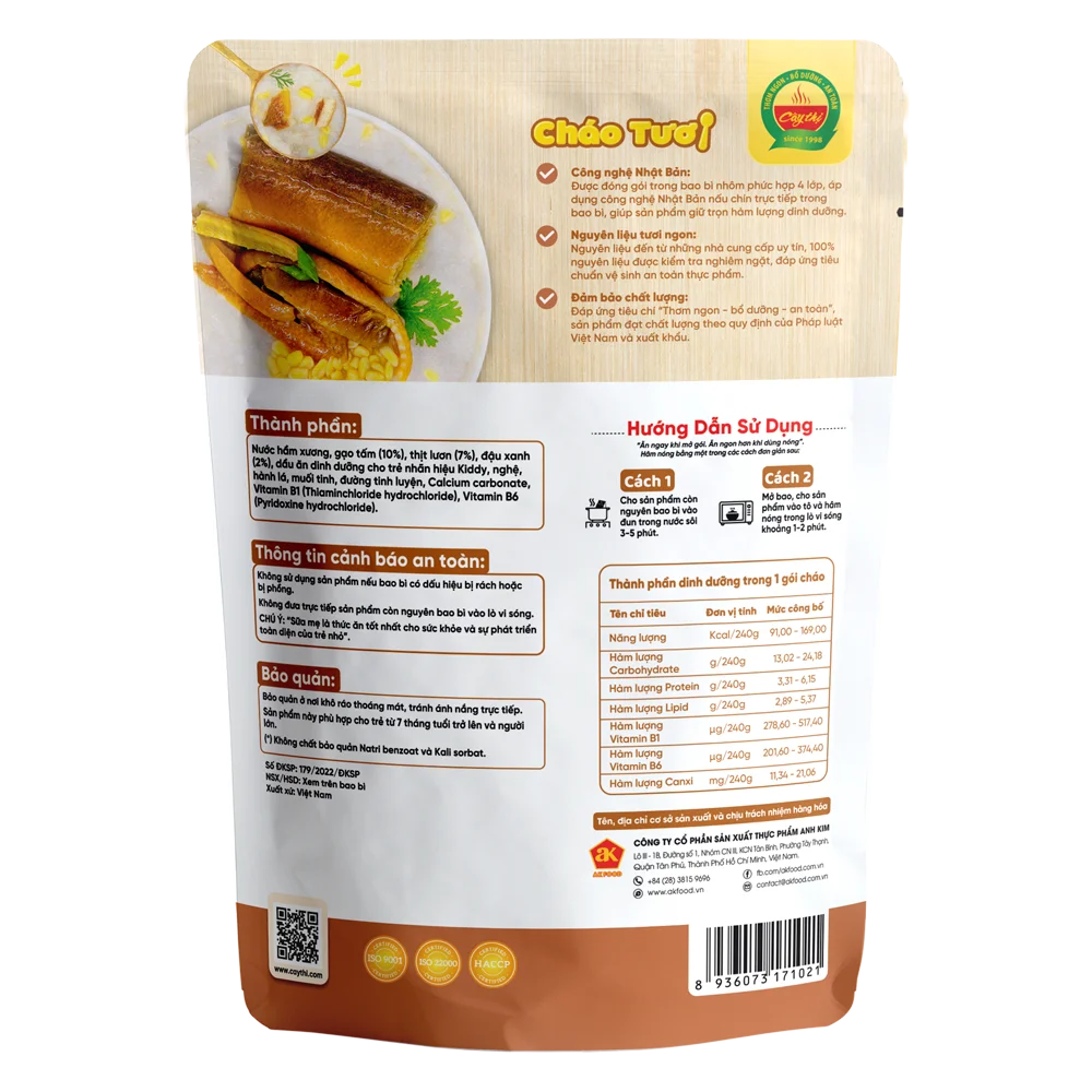 Cháo tươi lươn đậu xanh