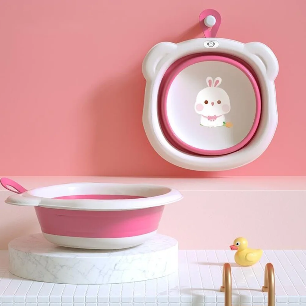 Chậu rửa mặt gấp gọn cho bé Animo (Hồng) (giao mẫu ngẫu nhiên)