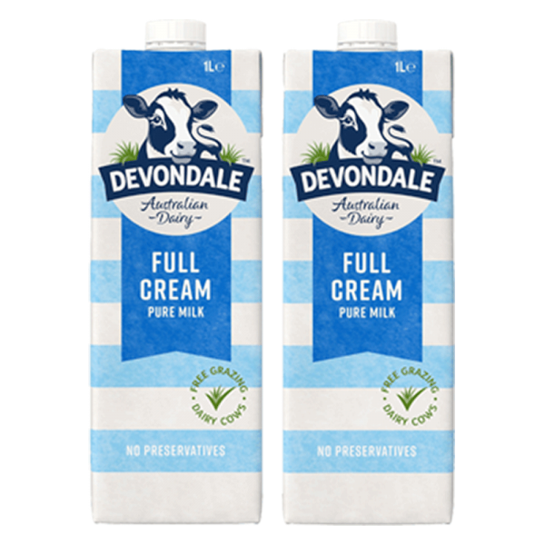 Combo 2 Sữa tươi nguyên chất tiệt trùng DEVONDALE MILK 1L