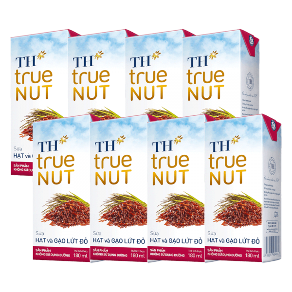 Combo 2 Sữa hạt và gạo lứt đỏ TH true Nut 180ml (lốc 4 hộp)