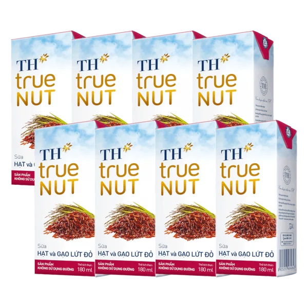 Combo 2 Sữa hạt và gạo lứt đỏ TH true Nut 180ml (lốc 4 hộp)
