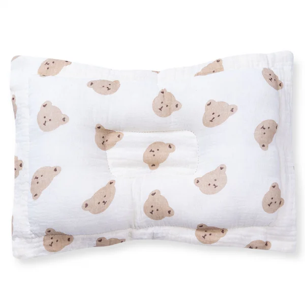 Gối nằm sơ sinh cho bé Animo B2207_NK007 (35x25 cm,Kem-Giao hoạ tiết ngẫu nhiên)