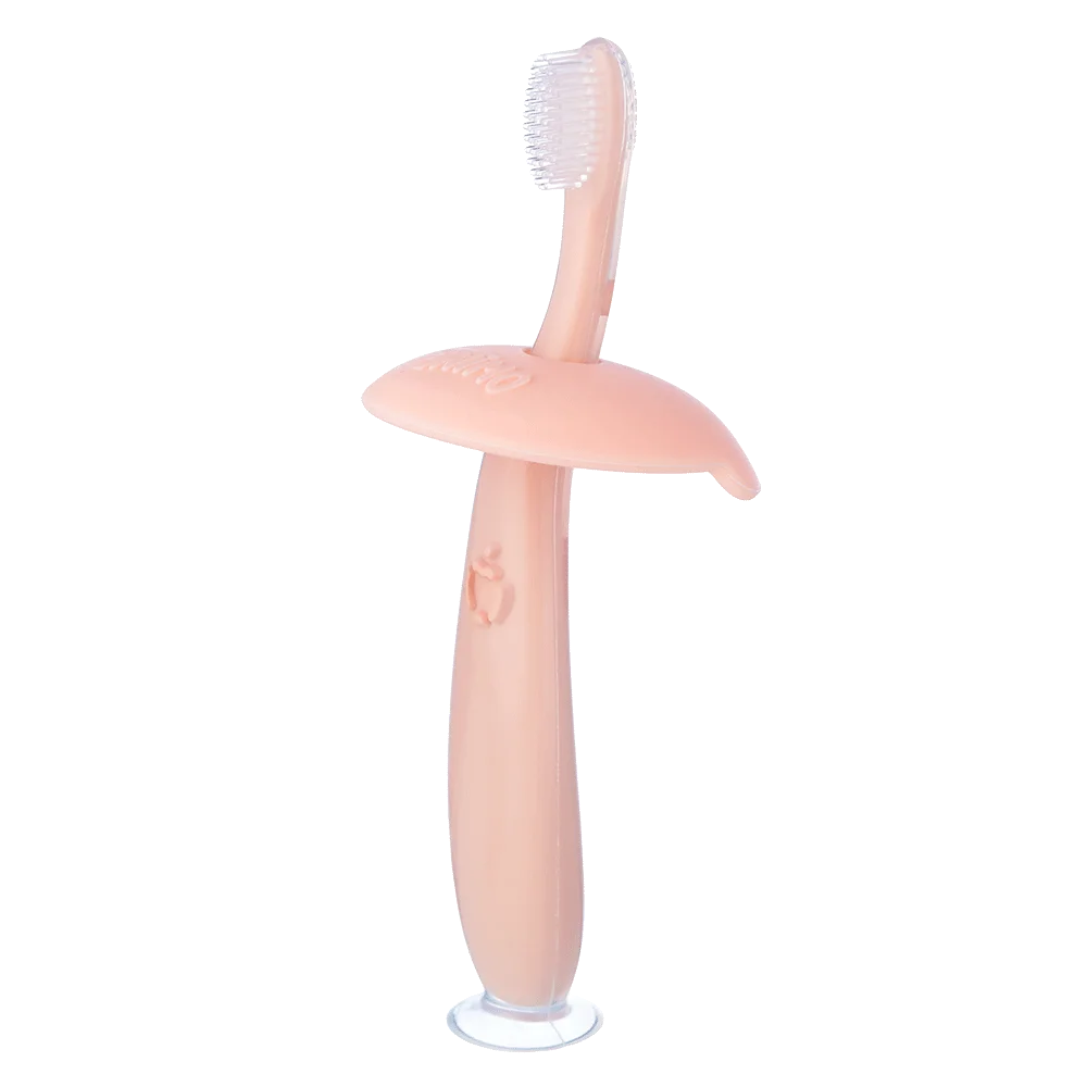 Bàn chải silicone chống hóc cho bé Animo (12M+, Hồng, GHtr2202)