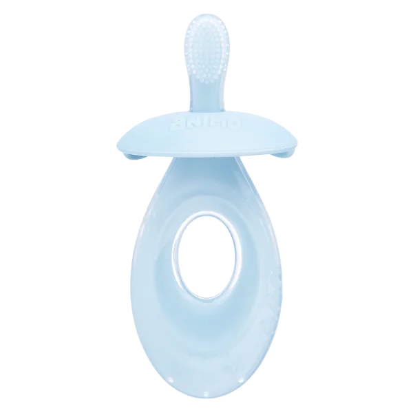 Bàn chải silicone tay cầm oval Animo (12M+, Xanh, GHtr2201)