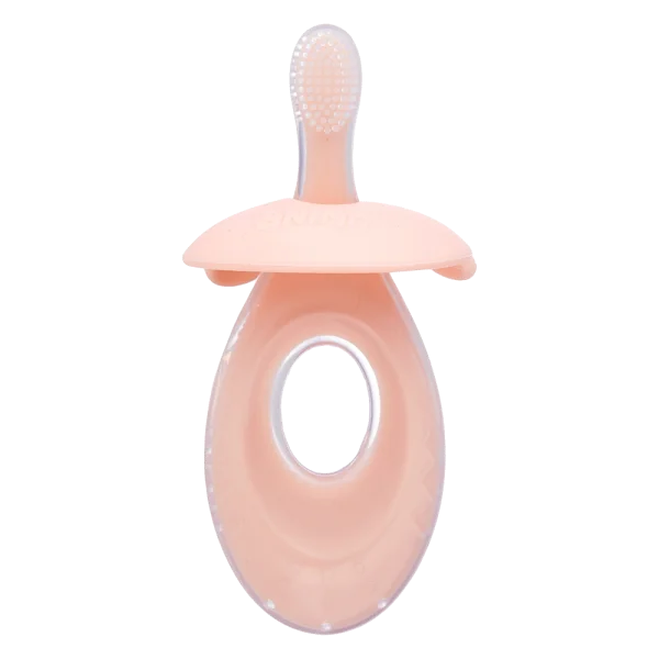 Bàn chải silicone tay cầm oval Animo (12M+, Hồng, GHtr2201)