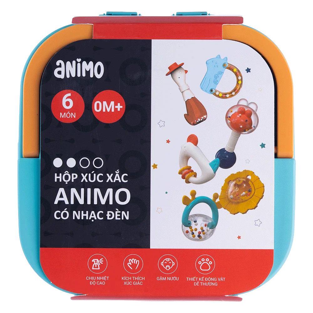 Hộp xúc xắc Animo có nhạc đèn 6pcs YN475576 (Xanh dương)