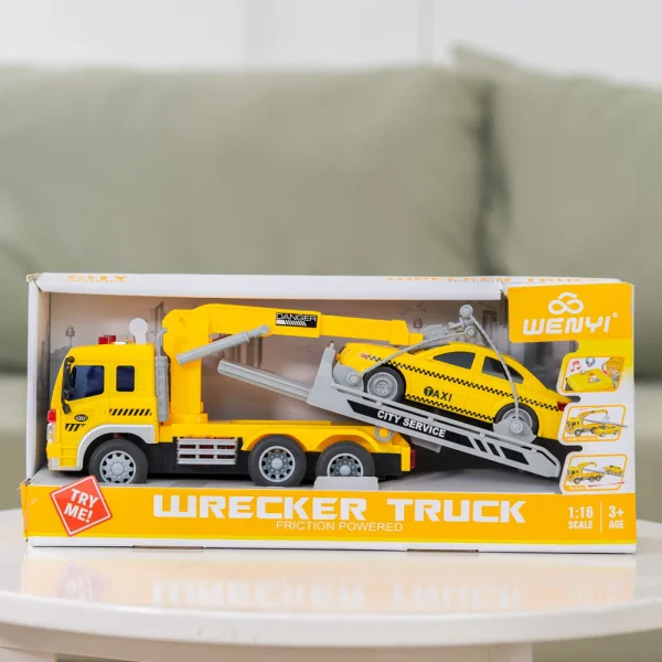 Xe móc cứu hộ giao thông chở ô tô có âm thanh và đèn RFD430079 (Vàng)