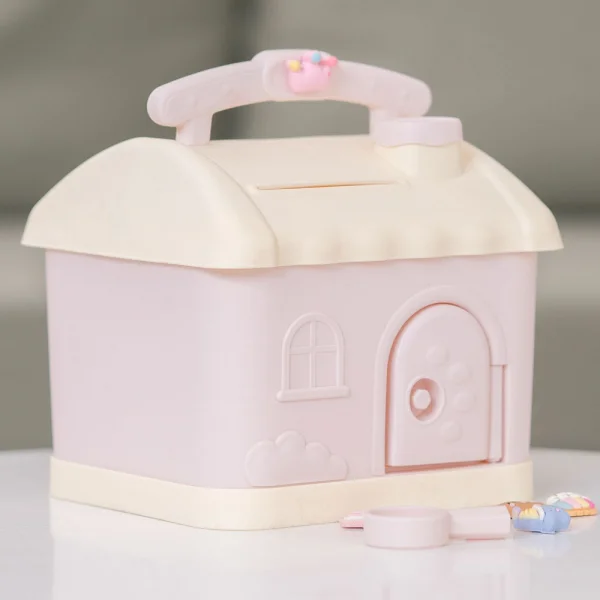 Ngôi nhà két sắt kèm hình trang trí và chìa khóa JS057225