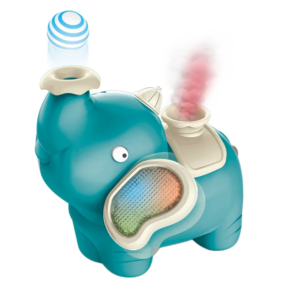 Chú voi thổi bóng và phun sương có nhạc, đèn JS056834 (Xanh)