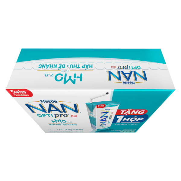 Combo 4 thùng Sữa dinh dưỡng pha sẵn Nestlé NAN OPTIPRO Kid 180ml (Mua 7 tặng 1)