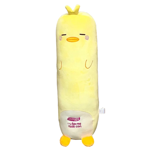 Gối ôm thú bông dài - con vịt có thêu logo