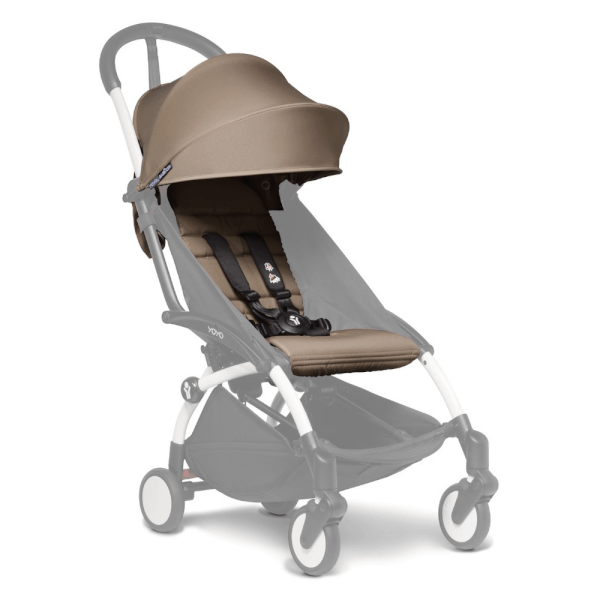 Bộ màn chụp và đệm xe đẩy YOYO 6+ nâu kaki