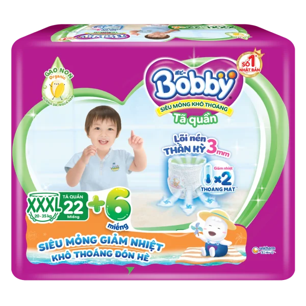 Tã Quần Bobby XXXL22 + 6 miếng tã quần