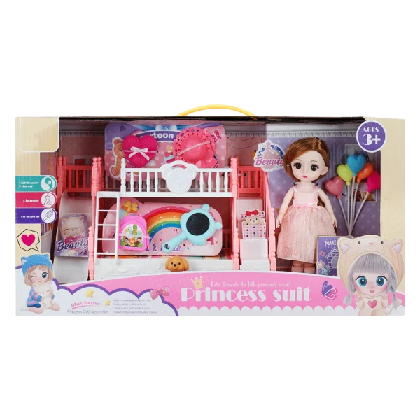 Bộ búp bê kèm mô hình giường ngủ và phụ kiện cho bé CY519409