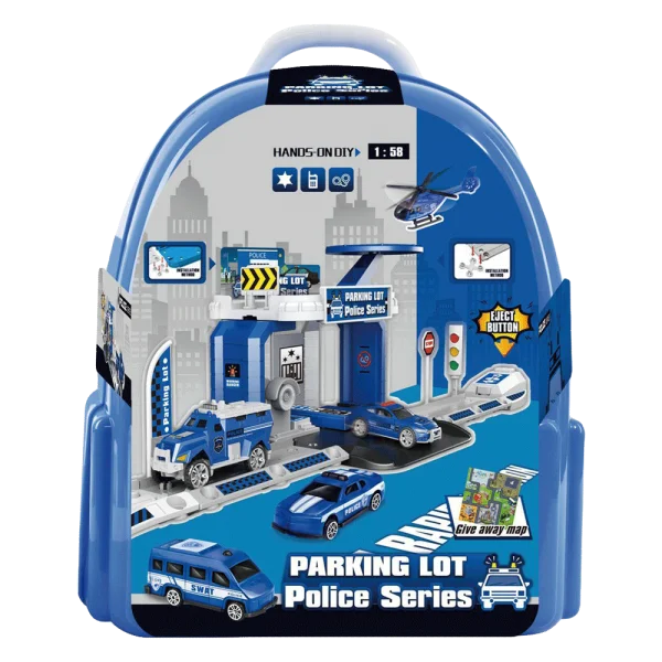 Balo lắp ráp bãi đậu xe cảnh sát kèm phương tiện giao thông cao cấp CY311205