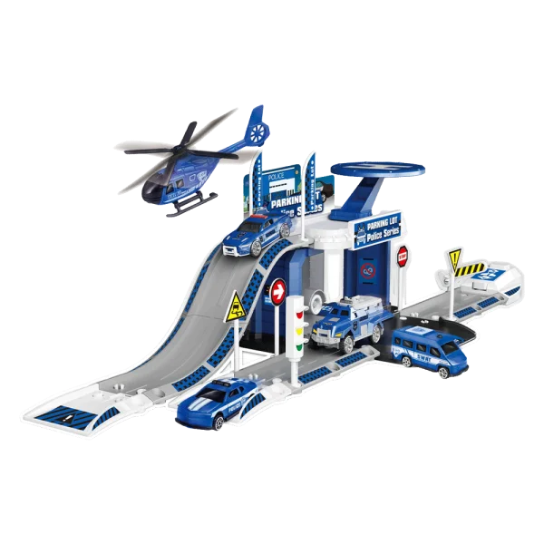 Balo lắp ráp bãi đậu xe cảnh sát kèm phương tiện giao thông cao cấp CY311205