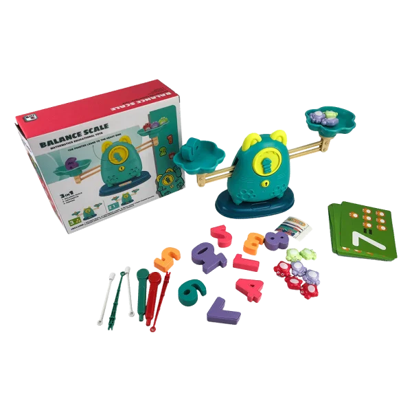 Đồ chơi cân bằng đa năng hình mèo 3in1 cho bé học số và chơi câu cá CY447876 (Xanh)