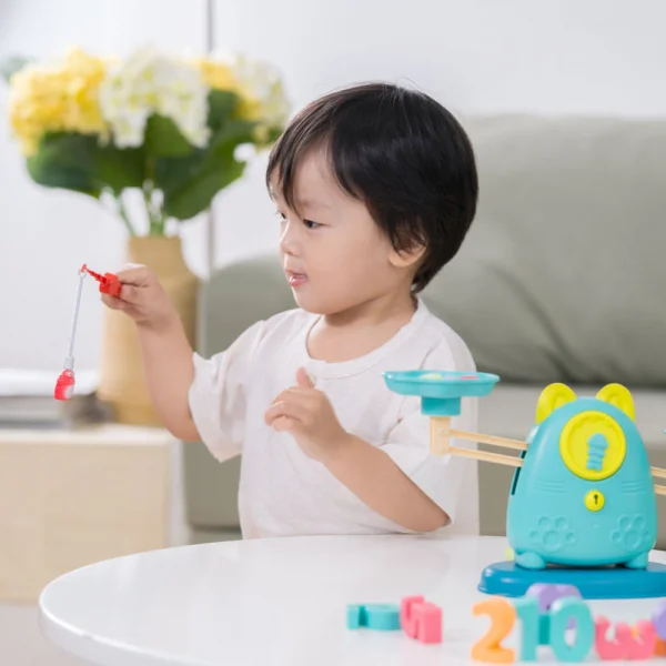 Đồ chơi cân bằng đa năng hình mèo 3in1 cho bé học số và chơi câu cá CY447876 (Xanh)