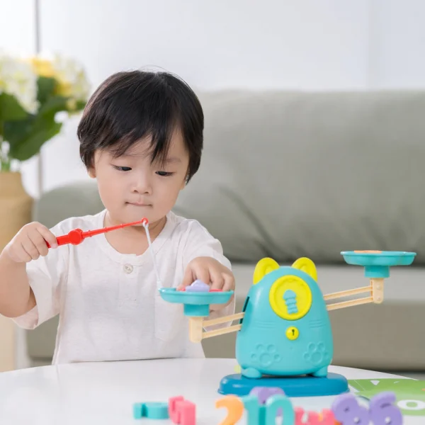 Đồ chơi cân bằng đa năng hình mèo 3in1 cho bé học số và chơi câu cá CY447876 (Xanh)