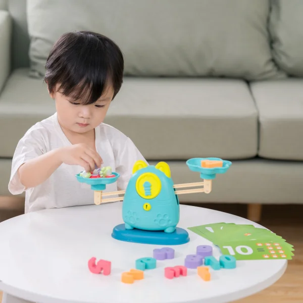 Đồ chơi cân bằng đa năng hình mèo 3in1 cho bé học số và chơi câu cá CY447876 (Xanh)