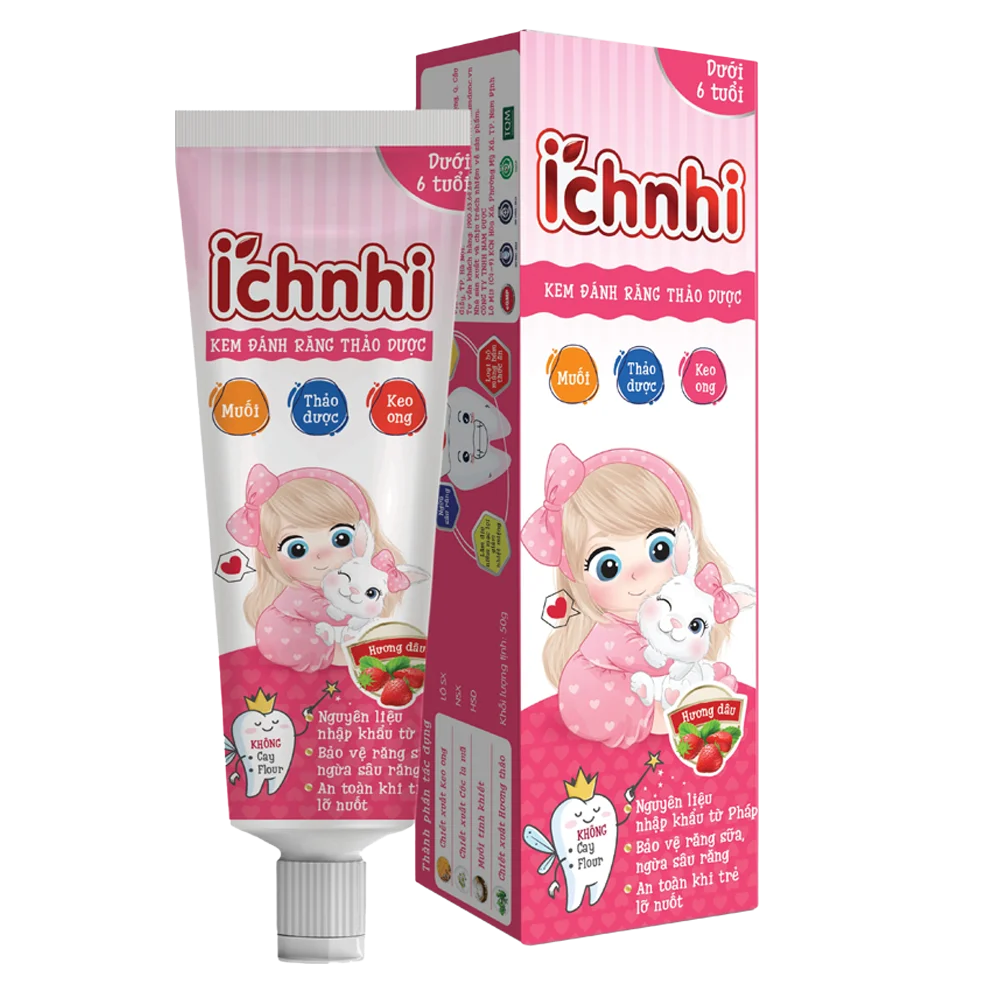 Ích Nhi Kem Đánh RăngThảo Dược hương dâu < 6 tuổi (50g)