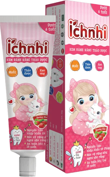 Ích Nhi Kem Đánh RăngThảo Dược hương dâu < 6 tuổi (50g)