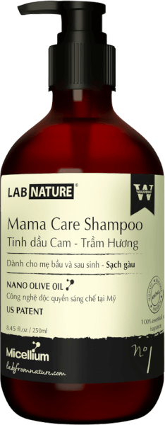 Dầu gội sạch gàu dành cho mẹ bầu và sau sinh Mama Care - Tinh dầu cam và trầm hương 250ml