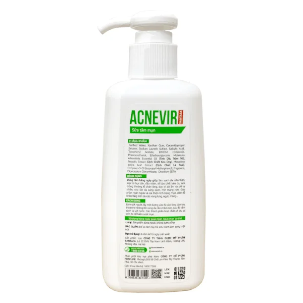 Sữa tắm mụn Acnevir (Chai 210ml)