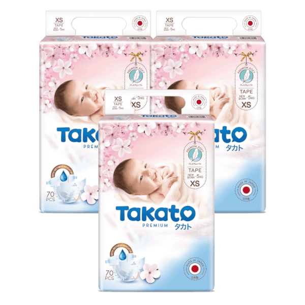 Combo 3 Tã dán Nhật Bản Takato siêu mềm mại (XS, 70 miếng)