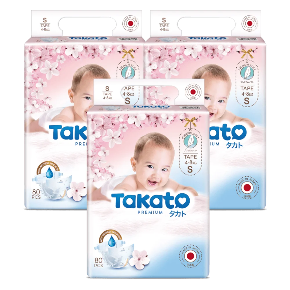 Combo 3 Tã dán Nhật Bản Takato siêu mềm mại (S, 80 miếng)