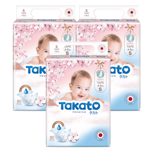 Combo 3 Tã dán Nhật Bản Takato siêu mềm mại (S, 80 miếng)