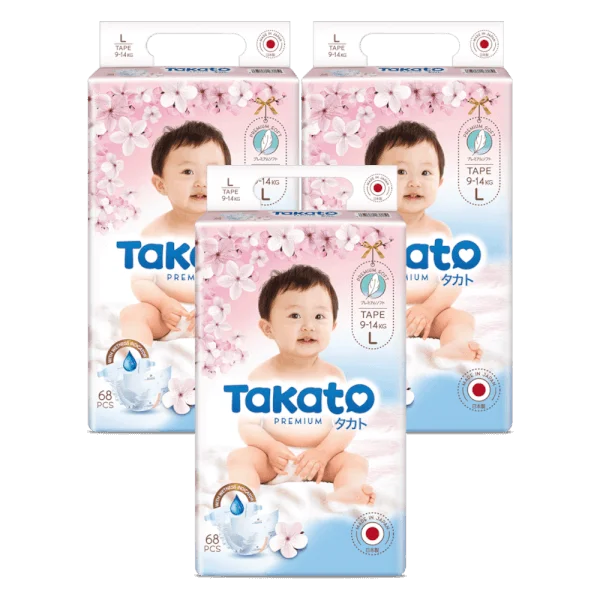 Combo 3 Tã dán Nhật Bản Takato siêu mềm mại (L, 68 miếng)