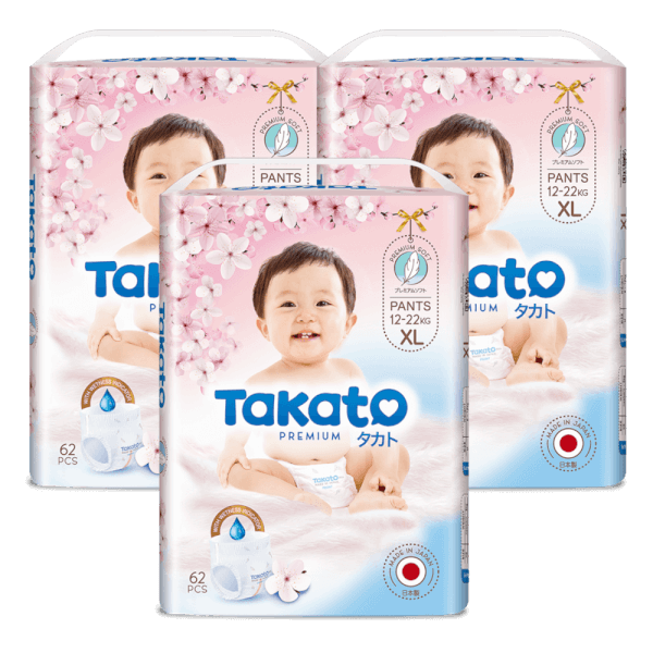 Combo 3 Tã quần Nhật Bản Takato siêu mềm mại (XL, 62 miếng)