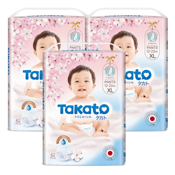 Combo 3 Tã quần Nhật Bản Takato siêu mềm mại (XL, 62 miếng)
