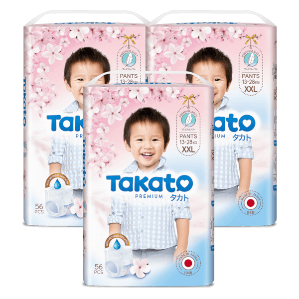 Combo 3 Tã quần Nhật Bản Takato siêu mềm mại (XXL, 56 miếng)