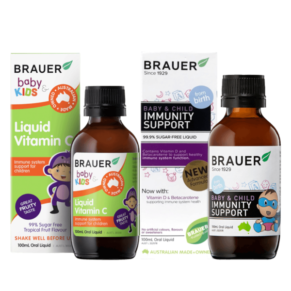 Combo 1 Brauer Immunity Support 100mL và 1 Thực phẩm bảo vệ sức khỏe Brauer Baby