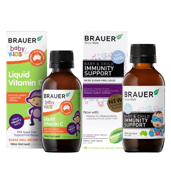 Combo 1 Brauer Immunity Support 100mL và 1 Thực phẩm bảo vệ sức khỏe Brauer Baby