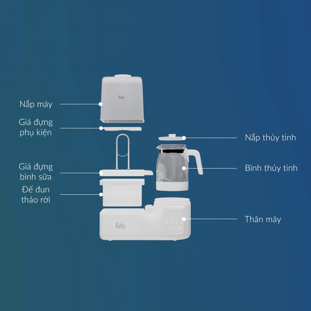 Máy đa năng điện tử FATZ - Multimax 3 FB9322SJ (tiệt trùng, sấy khô, giữ ấm hầm cháo chậm,đun và hâm nước pha sữa)