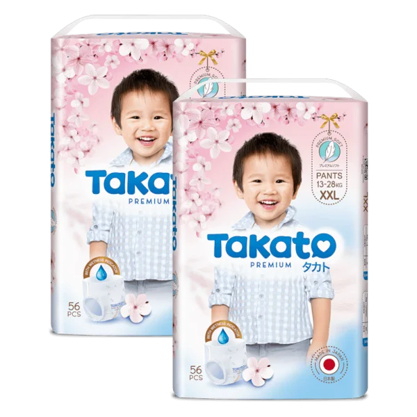 Combo 2 Tã quần Nhật Bản Takato siêu mềm mại (XXL, 56 miếng)
