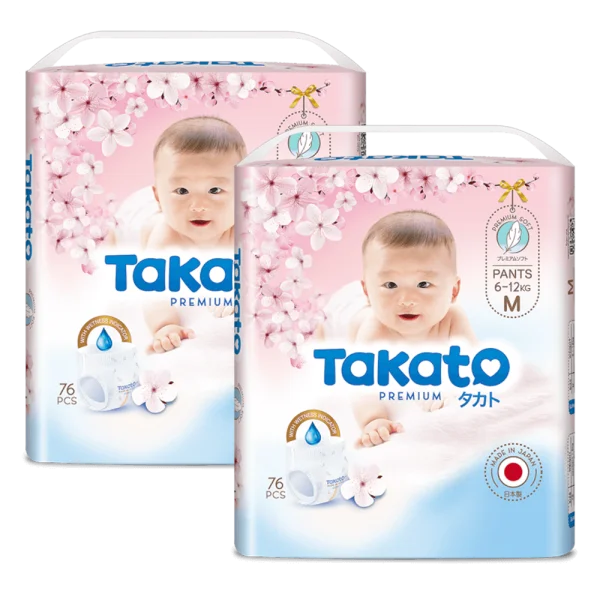 Combo 2 Tã quần Nhật Bản Takato siêu mềm mại (M, 76 miếng)