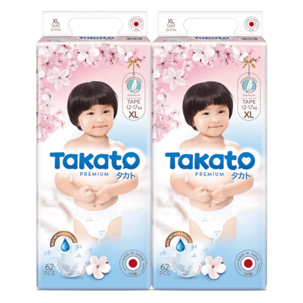 Combo 2 Tã dán Nhật Bản Takato siêu mềm mại (XL, 62 miếng)