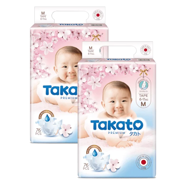 Combo 2 Tã dán Nhật Bản Takato siêu mềm mại (M, 76 miếng)